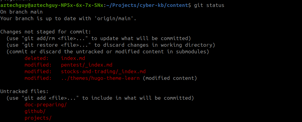 git status